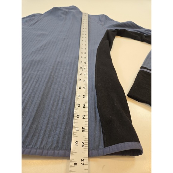Icebreaker Jacket Womens Large Blue Full Zip Merino Wool Thumbholes Mock Neck - Picture 9 of 12